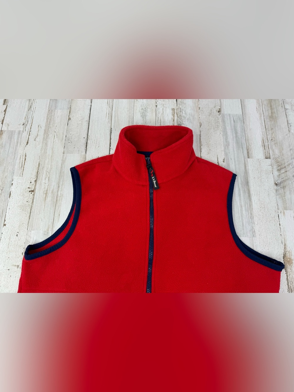 Vintage L.L. Bean Fleece Vest Women’s M Red Made In USA Outdoor Camping Full Zip - Picture 2 of 10